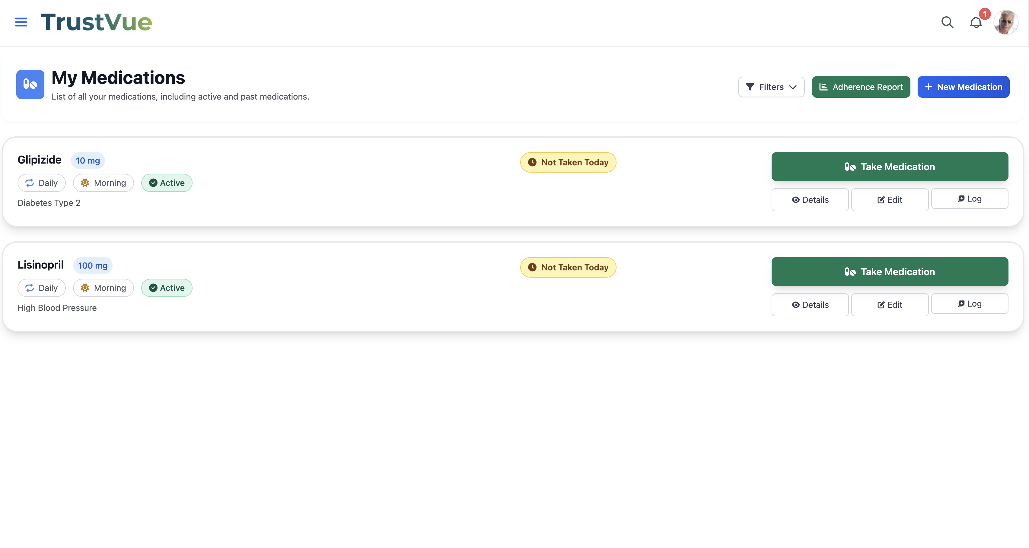 Medication Schedule Screenshot