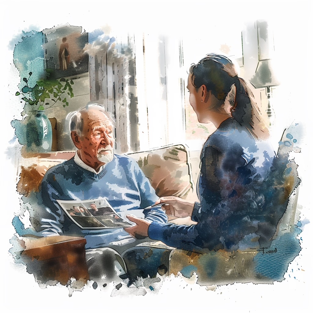 TrustVue caregiver with senior client